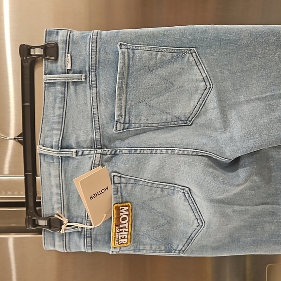 💕MOTHER💕 Hustler Ankle Fray Jeans w/ Mother Patch ~ Cutting Class Blue 27 NWT - Picture 15 of 16